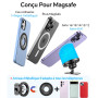 Coolpow Support Telephone Voiture Magsafe【Super Aimants】Porte Téléphone Voiture Aimanté【360°Rotation】 Aimant Telephone Voiture A