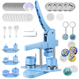 Machine à Badges de Button Maker 25+32+58 mm, 300 Ensembles de Badges en Plastique, Zimiking Machine de Pressage de Badges avec 