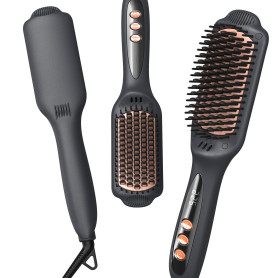LANDOT Brosse Lissante Chauffante Ionique: Brosse Chauffante Lissante Electrique Professionnelle Peigne Lisseur Ceramique Ioniqu