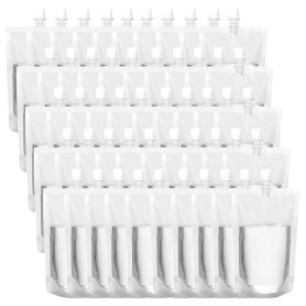 50 Pièces Boissons Pochettes, Sacs à Boissons Sans Fuite, Poche Transparente pour Boisson, Pour Remplir une Variété de Boissons 