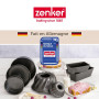 Zenker 7688 Mini moule à kouglof, moule à kougelhopf, moule à gâteau, moule à kouglof alsacien, Acier inoxydable, Noir, 18 x 18 