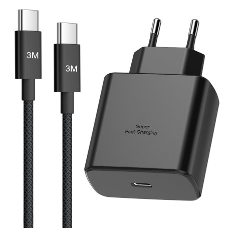 45W Chargeur USB C Rapide pour Samsung Galaxy S25/S25 Ultra/S24/S24 Ultra/S23/S23 Ultra/S22/S21/A55/A54/A15/ A56/A26 /A54/ A53, 