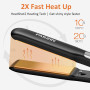 Faszin Lisseur Cheveux avec Plaques en Titane Lisse, Fer a Lisser Négatifs Ions Protect, 20S Chauffe Rapide, Écran LCD, Voltage 