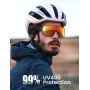Lamicall Lunettes de Soleil Polarisées Cyclisme, [29g Ultra-Légère] Protection UV400, TR90-Monture, Lunettes de Soleil de Sport 