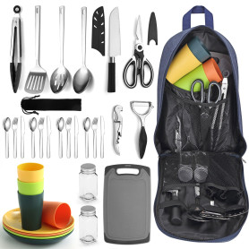 Berglander Essentiels de Camping, ustensiles de Cuisine de Camping, équipement d’Accessoires de Camping livré avec Couverts de C