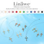 Linawe Collier à chaîne croisée pour femmes, pendentif en forme de diamant simulé, pierre de naissance et cristal, bijoux tendan