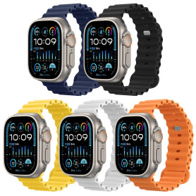 Astorgos 5Pack Bracelet de Sport Océan en Silicone Compatible avec Apple Watch Ultra 3/2/1 49mm 46mm 45mm 44mm 42mm, iWatch SE3/