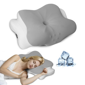 Aoceki Oreiller Ergonomique Cervical,Oreiller Anti Ronflement et Apnée Positionnelle,Coussin Cervicales Memoire de Forme pour To