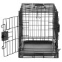 Amazon Basics Cage pour chien Durable,Pliable en fil métallique avec plateau, Double porte, Noir, L 56 x l 33 x H 40.6 cm