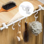 Bamyli 6 Pièces Support de Tige de Barre Transversale Réglable, Support De Pince Porte-Rideaux Support Tringle Rideaux sans Perc