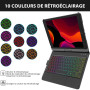 SZO Clavier Coque pour iPad 9/8/7ème Génération 10.2" 2021/2020/2019, 360° Touchpad Flip Coque Dure Slim Cover, 7 Rétroéclairage