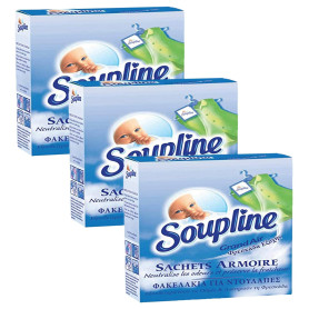 SOUPLINE Sachets Armoire Rafraîchissants, Parfum Air Frais, Désodorise et Parfume votre Linge Pendant 6 Semaines, Neutralise les