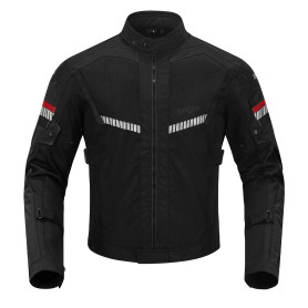 BORLENI Blouson Moto Été Homme en maille Respirant Homologué CE Protections Amovibles aux Coudes et Épaules Noir Vert Gris M-XXL