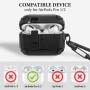 Geekria Coque rigide compatible avec Apple AirPods Pro 2/1, coque intégrale antichoc avec couvercle rabattable déverrouillable, 