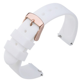 ANNEFIT Bracelets de Montres Silicone, Bracelet de Rechange en Caoutchouc à Dégagement Rapide 18mm 20mm 22mm, Boucle en Acier In