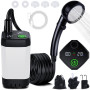 Spopal Kit Douche de Camping, Douche Portable,Pompe de Douche Électrique Rechargeable,Imperméable, avec Afficheur Intelligent et