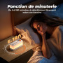RIENOK S10 Enceinte Bluetooth Veilleuse Enfant Lampe de Chevet Bébé Lumineuse Multifonction 8 Effets Sonores Autonomie 60 H avec