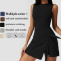 XDSP Robe de Tennis pour Femme Robe Courte décontractée sans Manches Robe Athlétique Été Robe de Golf Workout