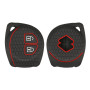 kwmobile Accessoire clé de Voiture Compatible avec Suzuki 2-Bouton - Coque en Silicone Souple pour Clef de Voiture Noir Mat-Roug