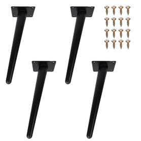 Zllzpzd Pieds de Table en Métal Noir,25 cm Pieds de Meubles Inclinés,Pieds de Meubles Coniques,Pieds pour Tables Basse Canapés M