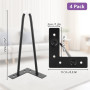 AKOLAFE Lot de 4 pieds de meubles en métal noir de 25 cm - Pieds d'armoire robustes avec protection en caoutchouc - Pieds en épi