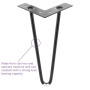 AKOLAFE Lot de 4 pieds de meubles en métal noir de 25 cm - Pieds d'armoire robustes avec protection en caoutchouc - Pieds en épi