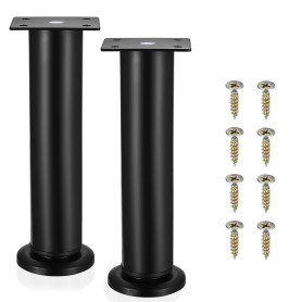SHACHENH 2 Pieds de Meubles Réglables, Pieds Ajustables pour Meubles Noirs, 18-30 cm Pieds en Métal pour Armoire, Pieds de Table