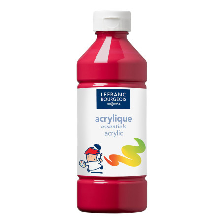 Lefranc Bourgeois - Acrylique liquide Essentiel pour enfants - Bouteille 500 ml - Magenta