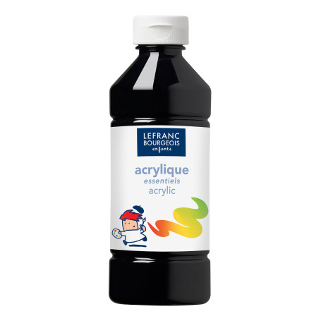 Lefranc Bourgeois - Acrylique liquide Essentiel pour enfants - Bouteille 500 ml - Noir