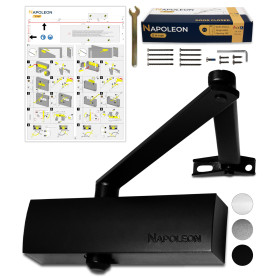 NAPOLEON N-1000 Ferme-Porte Automatique Robuste - Normes EN 1154/EN1634 - Commercial & Résidentiel - Porte de 20Kg à 60Kg Taille