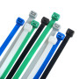 Blanc Lot de 100 Attaches Zippées Industrielles de Qualité Supérieure, 100 mm x 2,5 mm, Multifonctionnelles, en Plastique, pour 