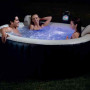 Intex Pure Spa Sahara 4 Places, Spa Gonflable Rond avec 120 Diffuseurs à Bulles, FiberTech, 795 Litres, LED Ambiance à Piles