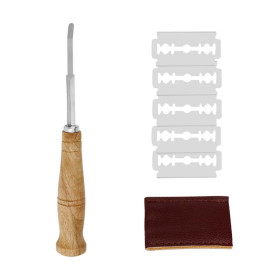 JSKWIKE Lame Boulanger et 4 Pcs Lames Grignette Boulanger Scarifier Pain Lame a Pain Rasoir à Pain Porte Lame Boulanger pour Gri