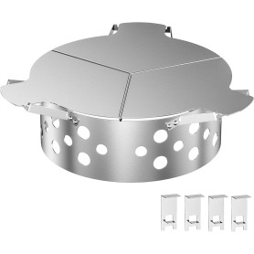 Onlyfire Kit Boîte de Fumage en Acier Inoxydable pour Weber 57CM Barbecue à Charbon, Fumoir pour Barbecue avec 4 Crochets de Sup