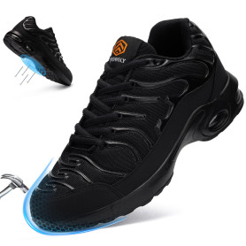 DYKHMILY Chaussures de Sécurité Hommes Anti-Perforation Basket de Securite Légère Coussin d'air Comfort Chaussures de Travail Fe