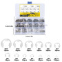 Kit, 500 Pièces Circlips E-Clip Externes, Ensemble de Bagues de Retenue à Ouverture Interne et Externe, Kit de Bagues Circlip à 