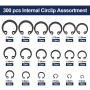 CCLIFE 300pcs C-clips Anneau de Retenue, 18 tailles, Ø 3-32mm, Anneaux Circlips Anneaux pour atelier et les bricoleurs