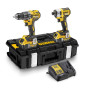 DEWALT - Kit 2 outils avec perceuse - visseuse percussion compact et visseuse à chocs 18V - sans fil - vitesse variable - pour m
