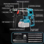 Professional 18V System Perforateur Sans-fil, Marteau Perforateur sans Fil avec 10 Forets et Poignée Antichoc pour Béton, Métal,