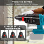 Professional 18V System Perforateur Sans-fil, Marteau Perforateur sans Fil avec 10 Forets et Poignée Antichoc pour Béton, Métal,