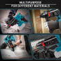 Professional 18V System Perforateur Sans-fil, Marteau Perforateur sans Fil avec 10 Forets et Poignée Antichoc pour Béton, Métal,
