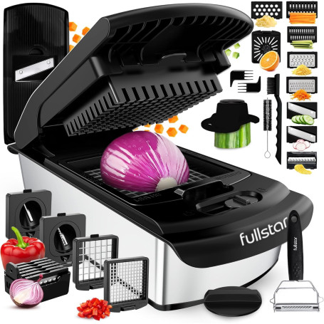 Coupe Legumes Multifonctions et Mandoline Professionnelle Cuisine - Trancheur de Légumes - Decoupe Legumes Cube Oignon Carotte C
