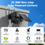 Cinnado Camera Surveillance WiFi Exterieure sans Fil - 2K Camera Exterieur sans Fil avec Panneau Solaire, 360° PTZ, Alerte Insta