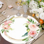 Lot de 50 Sets de Table en Papier Rond, Roses Sets de Table Papier, Ø 34 cm, décoration pour Table, Anniversaires, Mariages, Vac