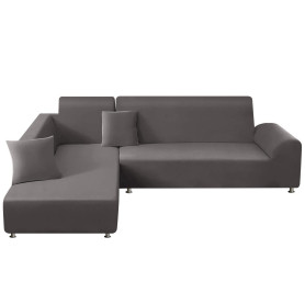 ShowyLive Lot de 2 Housses de Canapé Housse de Canape 3 Places avec Accoudoirs et 2 Housses de Coussin, pour Canapé en Forme de 
