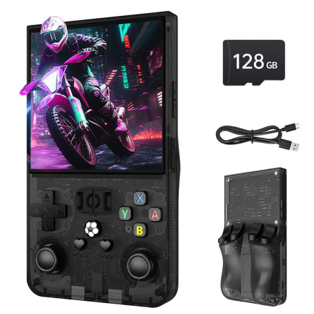 Console de Jeu Portable rétro R36MAX, écran IPS 4", Carte TF 128 Go, Plus de 30 émulateurs Grand Public, Plus de 22 000 Jeux Cla