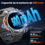Montre Connectée Homme 1,52"HD Écran Smartwatch, 500 mAh Batterie et 120+ Modes Sportifs, Montre Connectée Militaire avec Fréque