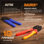 BAURIX® Pince à sertir MC4 [2,5-6mm²] I Pince à sertir solaire pour câbles PV MC4, connecteurs solaires MC4, câbles solaires, co