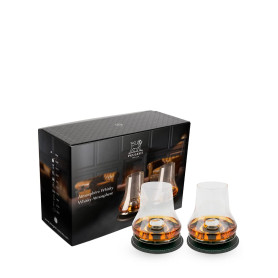 Peugeot- Coffret Dégustation Whisky - 2 Sets (Verre à Whisky + Socle Rafraîchissant + sous-Verre) + Livret - Coffret Cadeau Whis