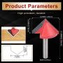 Fraise à rainurer KATUR V, Fraise en carbure de tungstène en V pour la gravure CNC, Outil à bois pour fraise en bout avec queue 